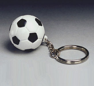 Rubber Soccer Ball Keychain