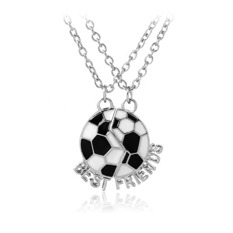 Friendship Necklace Set For Boys - Soccer Football Pendant BFF Best Friend Necklaces - Birthday & Christmas Gifts