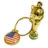 World Cup Trophy 1 1/2″ Key Chain with USA Charm