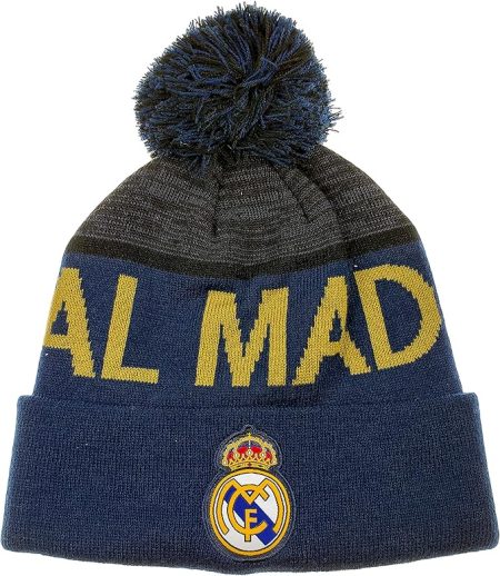 Real Madrid Cuff Pom Beanie Color Blue Official Licensed