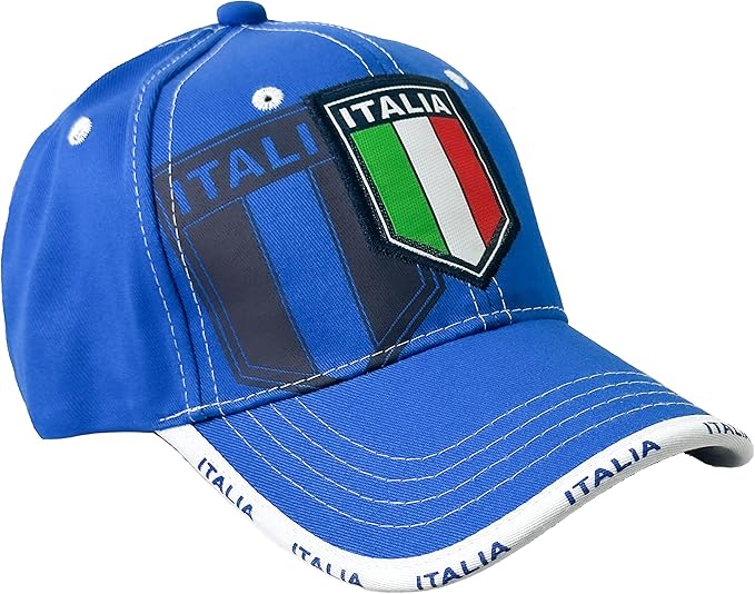 Italy Cap -Adjustable- World Cup Soccer Cotton Hat Blue