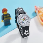Soccer Buckle Silica Gel Strap Quartz Watch